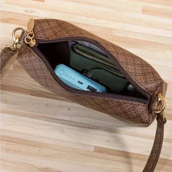 ⚠️Clearance Coffee Brown Small Patterned Shoulder / Crossbody Bag - Picture 2 of 4